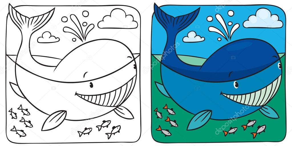 Little whale coloring book