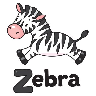 Küçük Zebra Abc için. Alfabe Z
