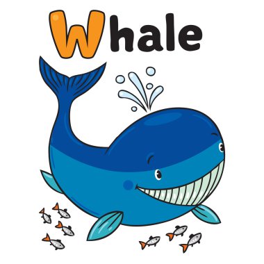 Komik küçük balina. Alfabe W