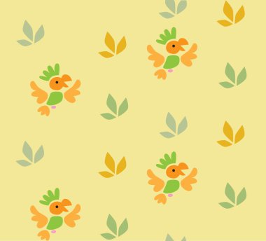 Seamless pattern with funny parrots. clipart