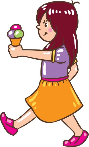 Дівчина з морозивом — стоковий вектор