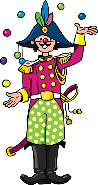 Funy general-juggler — Stock Vector