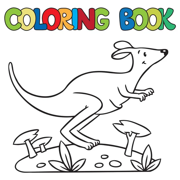 Libro da colorare di piccolo canguro — Vettoriale Stock