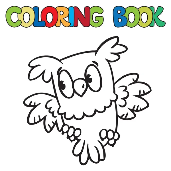 Libro para colorear de búho pequeño — Vector de stock