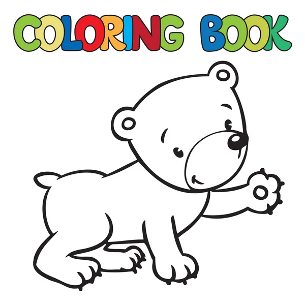 Libro da colorare di piccolo orso divertente — Vettoriale Stock