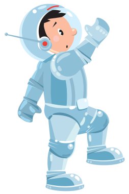 Komik çocuk kozmonot veya astronot