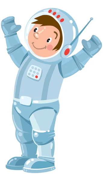 Funny boy kosmonaut eller astronaut — Stock vektor