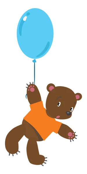 Beruang kecil dengan balon - Stok Vektor