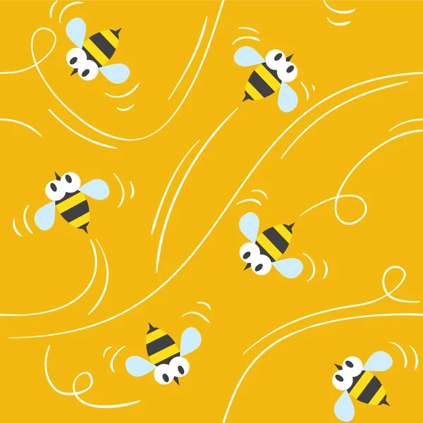 Wzór z pszczoły zabawny — Wektor stockowy