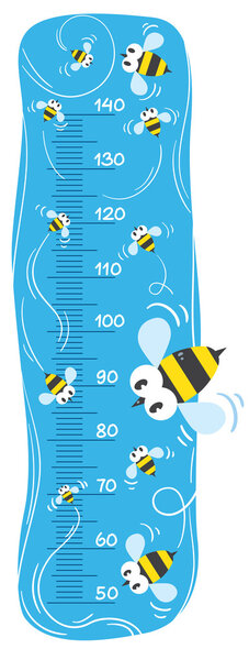 Измеритель высоты или стены со смешными пчелами
