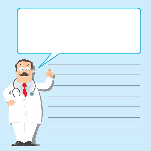 Design template with funny doctor — Stock Vector
