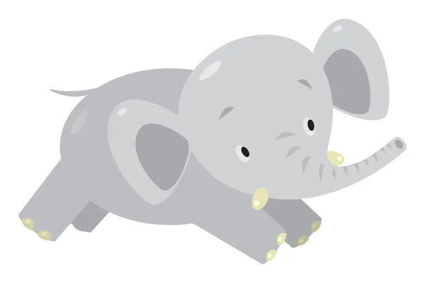 Pequeño elefante divertido o jumbo . — Vector de stock