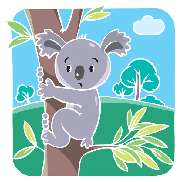 Illustrazione vettoriale per bambini di koala divertente — Vettoriale Stock