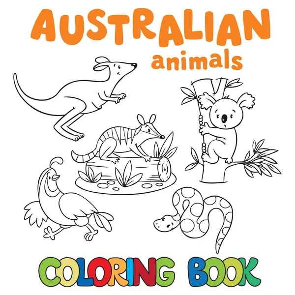 Livre à colorier avec des animaux sauvages — Image vectorielle