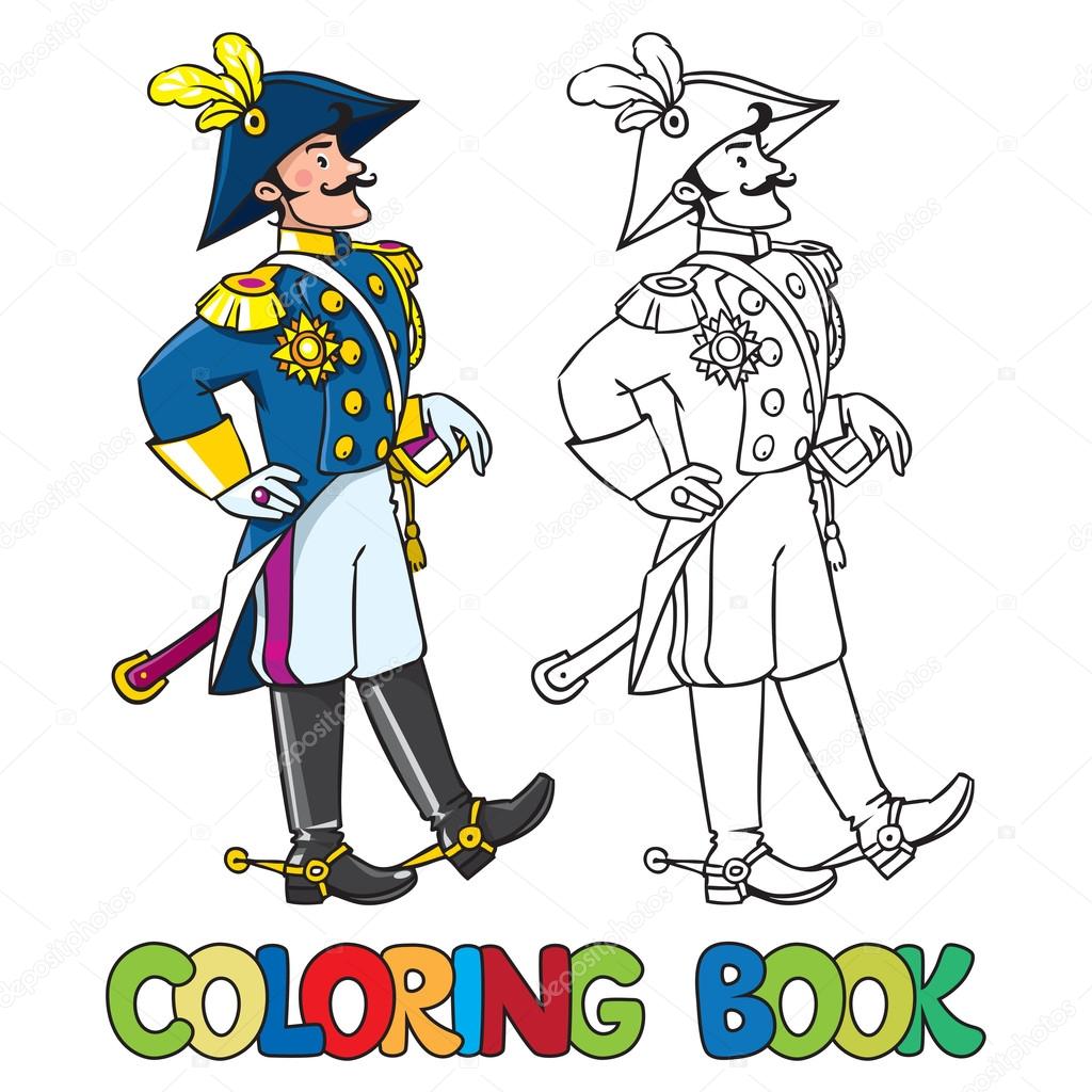 Handsome general or officer. Coloring book