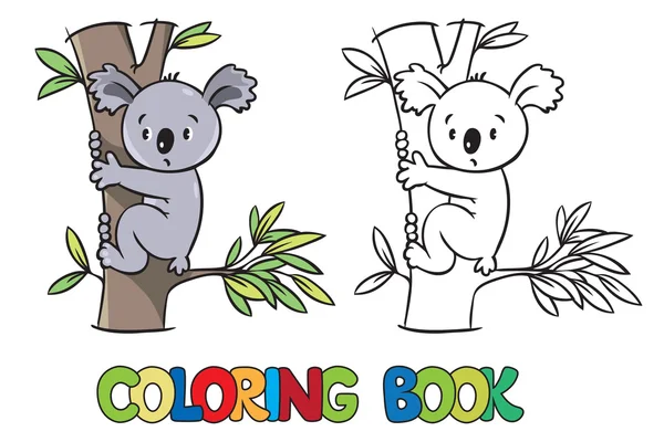 Livro para colorir com coala engraçada — Vetor de Stock