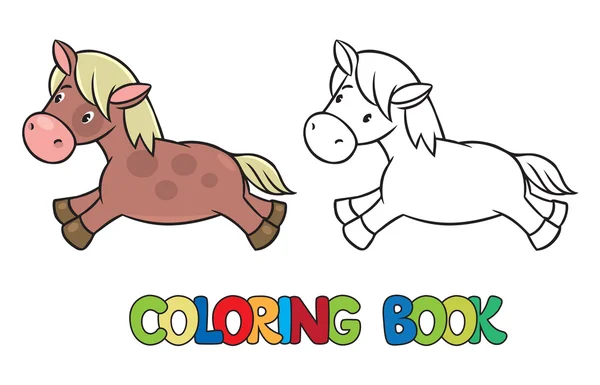 Petit livre à colorier cheval ou poney — Image vectorielle