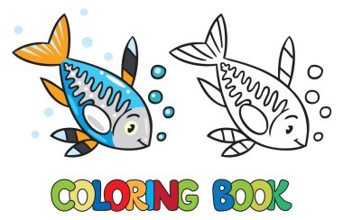 X-ray fish coloring book clipart
