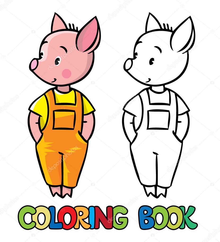 Little piglet. Coloring book