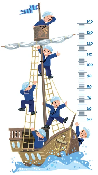 gemi ve mutlu denizci metre duvarla