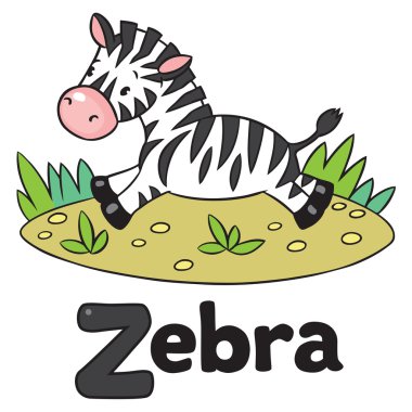 Küçük Zebra Abc için. Alfabe Z