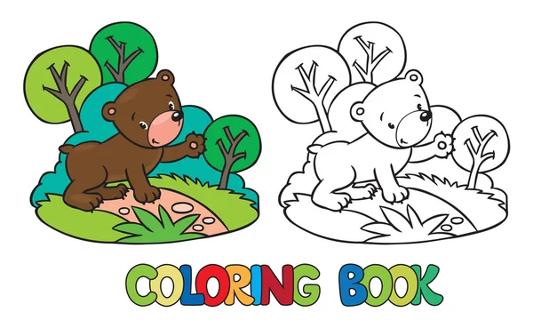 Χρωματίζοντας βιβλίο του λίγο αστείο αρκούδα — Διανυσματικό Αρχείο