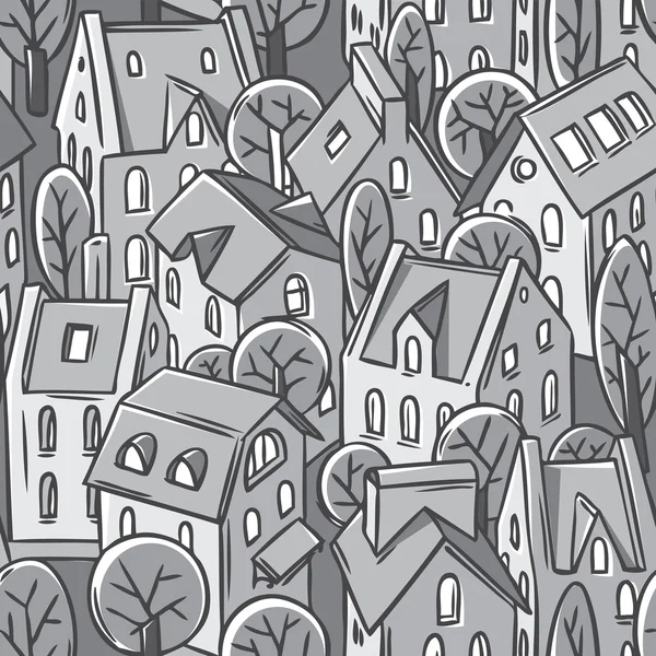 City seamless pattern with roofs — Stock Vector