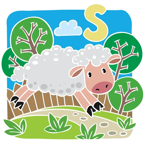 Little sheep. Alphabet S — Stockvector