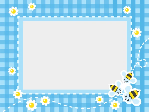 框架或边框和滑稽的蜜蜂 — 图库矢量图片