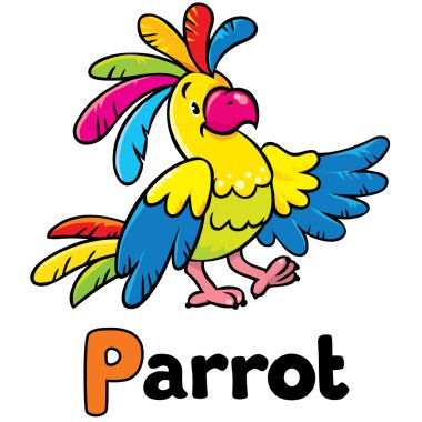 Komik papağan. Alfabe P