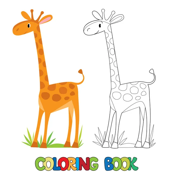 Χρωματίζοντας βιβλίο αστείο αφρικανική καμηλοπάρδαλης — Διανυσματικό Αρχείο