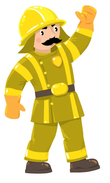 Pompier sau pompier în uniformă — Vector de stoc