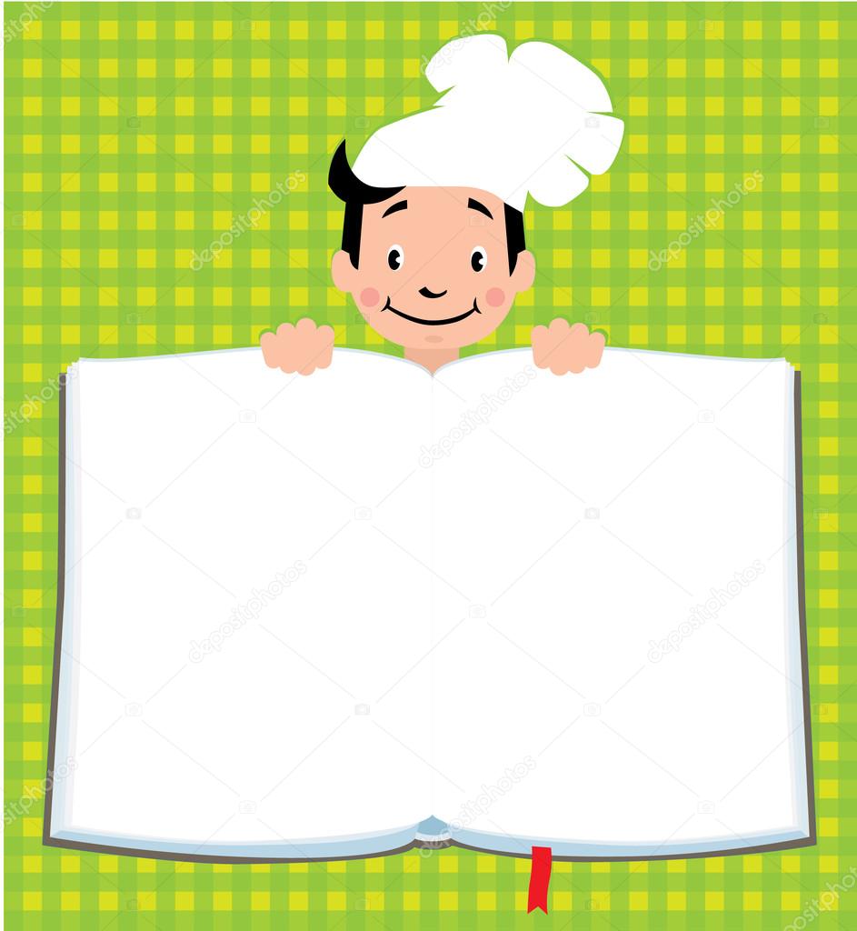 Design template for Kids Menu with funny cook boy Stock Vector In Fun Menu Templates