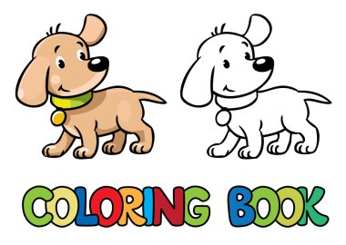 Komik köpek yavrusu. Boyama kitabı