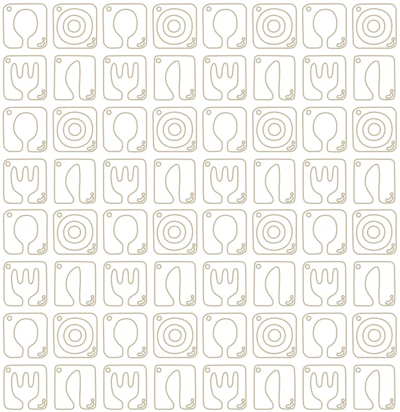 Seamless pattern with spoon, fork, plate and knife — Stock Vector