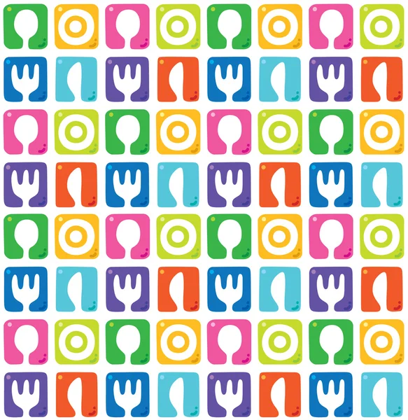 Seamless pattern with spoon, fork, plate and knife — Stock Illustration Seamless pattern with spoon, fork, plate and knife Stock Illustration