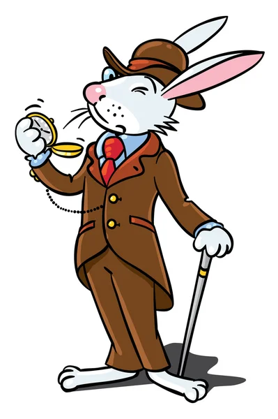 Rabbit in the costume of a gentleman — Stock Vector