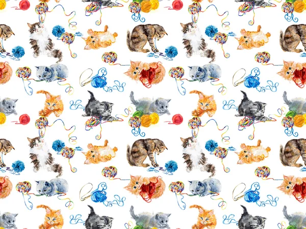 Sorunsuz kediler ve iplikler.