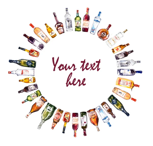 Circle frame from different bottles.