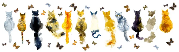 Kediler ve kelebekler.