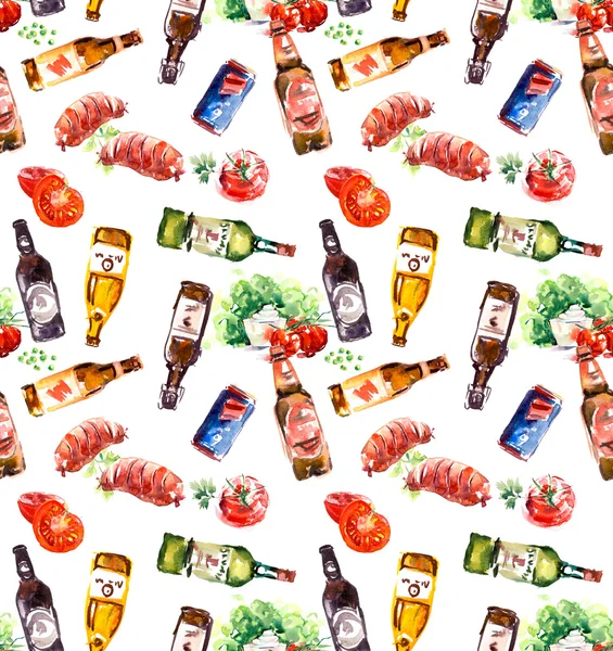 Beer bottles seamless pattern. — Stock Photo, Image