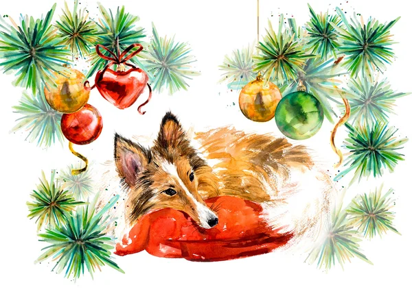 Sığınak. Yeni yıl kartı.