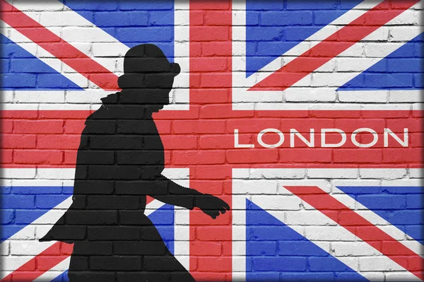 Mann und britische Flagge — Stockfoto