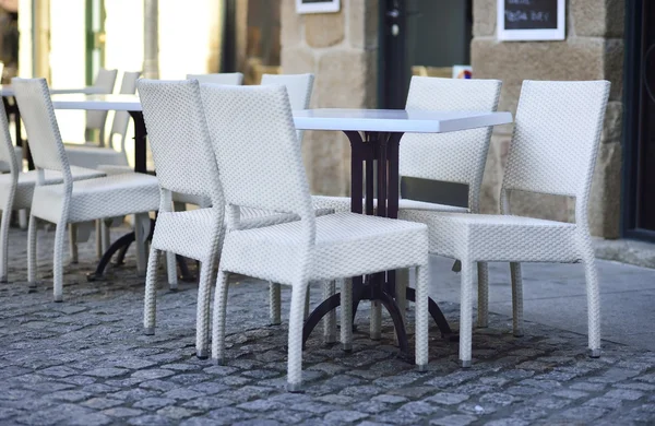 Restauracja terrace tabeli — Zdjęcie stockowe
