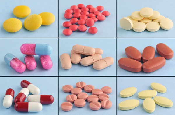 Comprimidos e cápsulas médicas — Fotografia de Stock