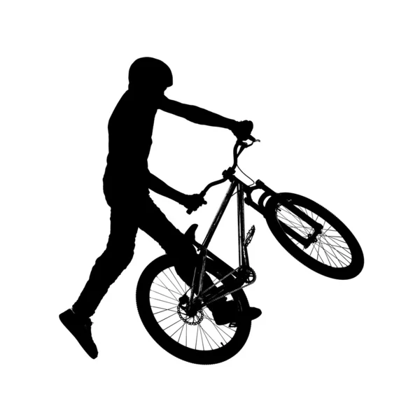 Bmx rider silhouette — Stock Photo, Image