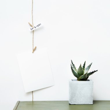 Kartpostal ve sulu ile basit garland