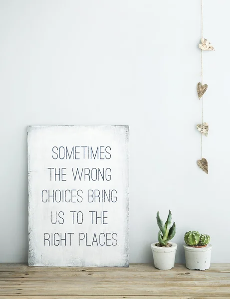 Motivational quote SOMETIMES THE WRONG CHOICES BRING US TO RIGHT — Stock Photo, Image