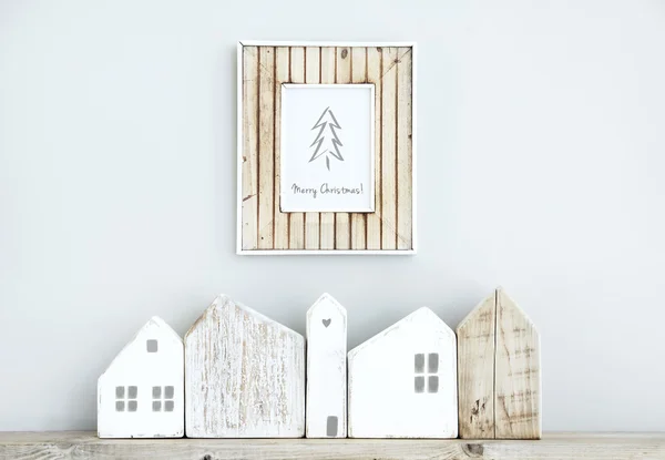 Neşeli Noel İskandinav odası iç ahşap çerçeve ile s