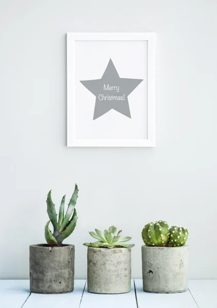 Room interior with Christmas poster — Stock Photo, Image